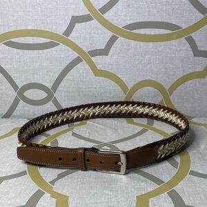 Torino Mens Leather Braided Belt 36”